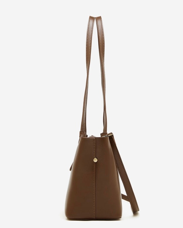 Women's Genuine Leather Flap Tote with Convertible Straps