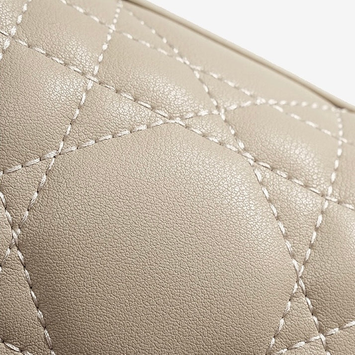 Women's Genuine Leather Quilted Boston Clutch Bag