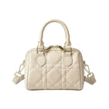 Women's Genuine Leather Quilted Boston Clutch Bag