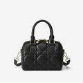 Women's Genuine Leather Quilted Boston Clutch Bag