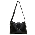 Smooth Leather Hobo Bag with Architectural Hardware & Adjustable Strap
