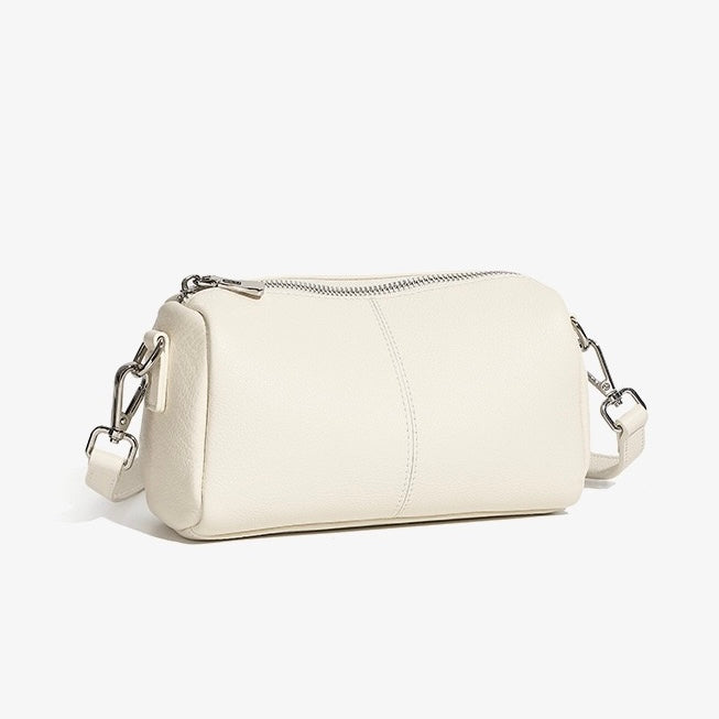 Women's Top Grain Soft Cowhide Cylinder Clutch Bag