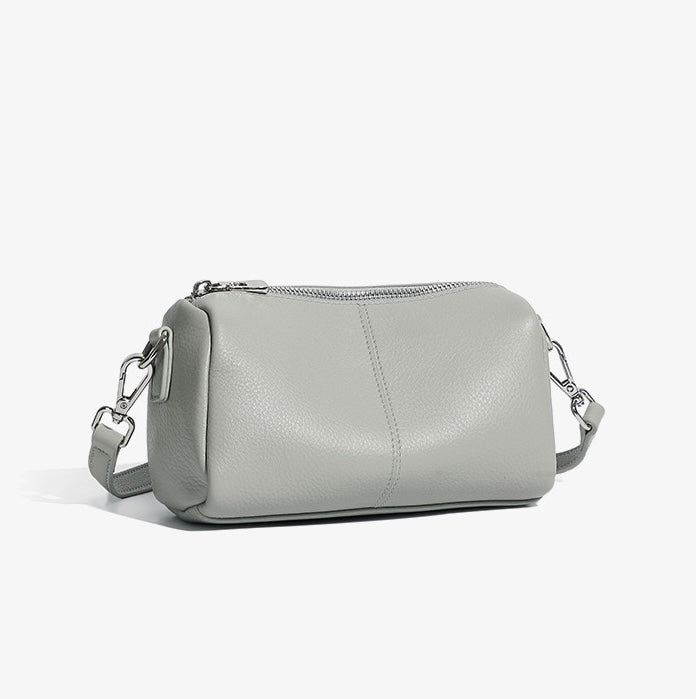 Women's Top Grain Soft Cowhide Cylinder Clutch Bag