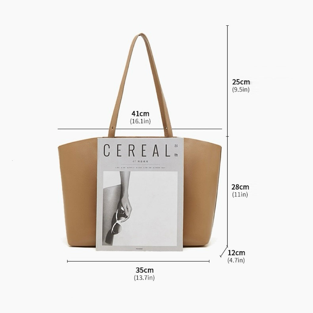 Women's Minimalist Genuine Leather Tote Bag
