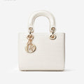 Women's Luxury Croc-Embossed Genuine Leather Top-Handle Bag