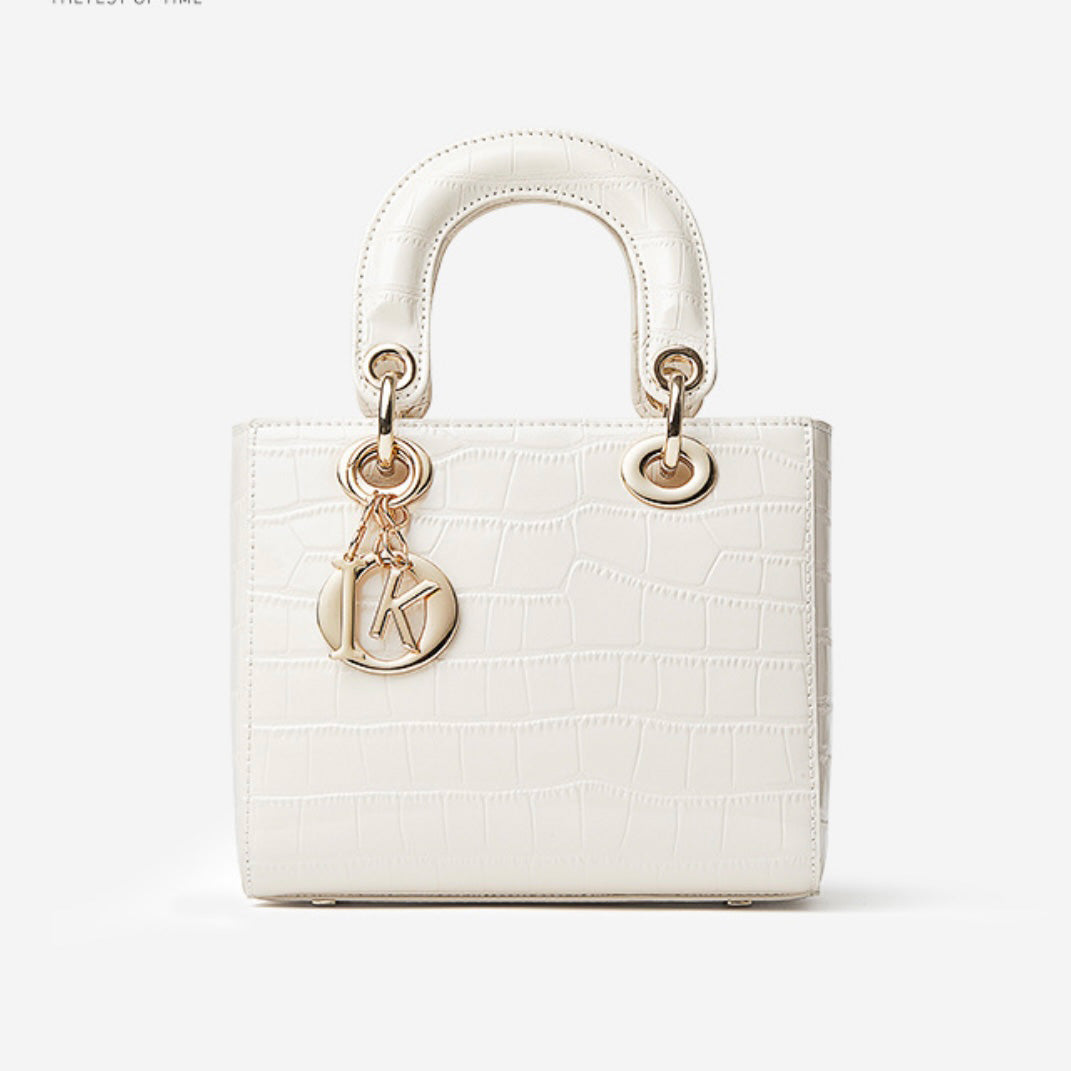 Women's Luxury Croc-Embossed Genuine Leather Top-Handle Bag
