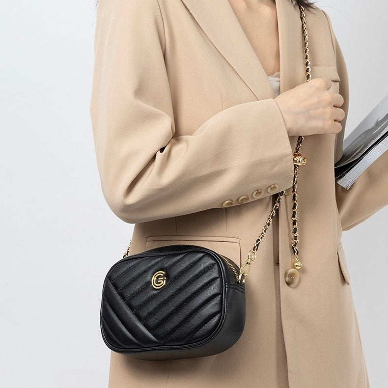 Women's Genuine Leather Retro Round Bag
