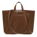 Women's Timeless Hazelnut Leather Tote with Metal Accents