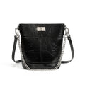 Women's Luxury Waxed Top Grain Leather Bucket Bag