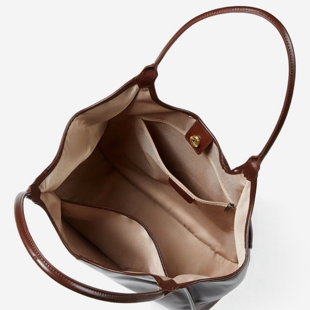 Women's Vintage Espresso Genuine Leather Tote Bag
