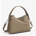Women's Geometric Genuine Leather Pillow Crossbody Handheld Bag