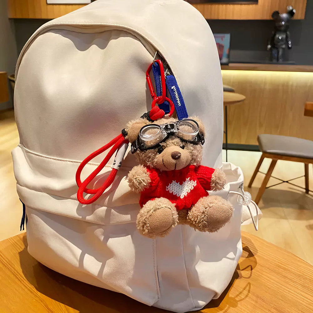 Red Sweater Teddy Bear Bag Charm