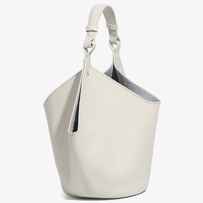 Women's Genuine Leather Large Capacity Basket Tote Bag