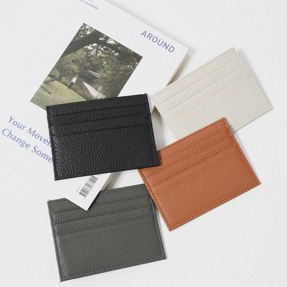 Full-Grain Leather Ultra-Thin Compact Card Case (Multi-Card Slots)