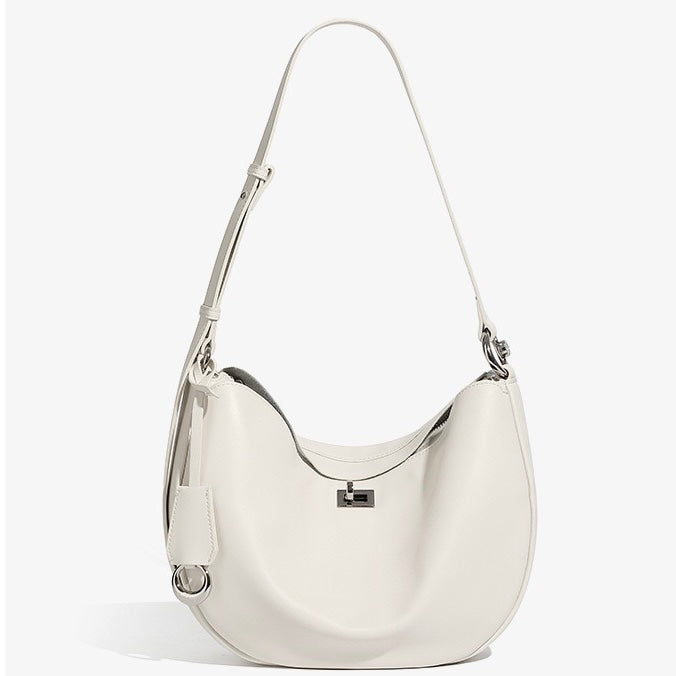 Women's Genuine Leather Designer Casual Crescent Bag