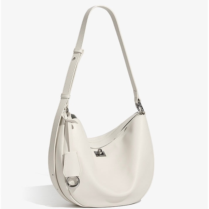 Women's Genuine Leather Designer Casual Crescent Bag
