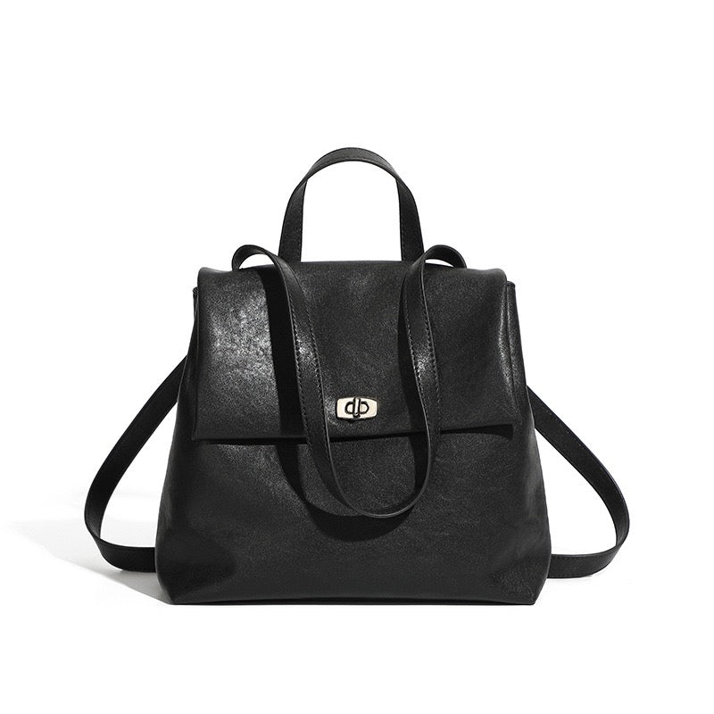 Women's Genuine Leather Large Capacity Fashion Versatile Backpack