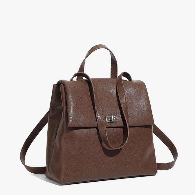 Women's Genuine Leather Large Capacity Fashion Versatile Backpack