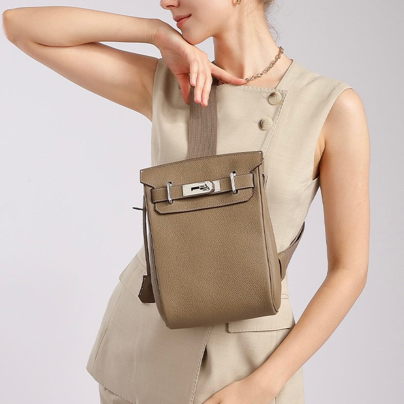 Women's Top Grain Cowhide Crossbody Chest Bag