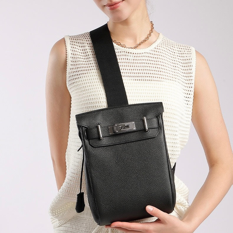 Women's Top Grain Cowhide Crossbody Chest Bag