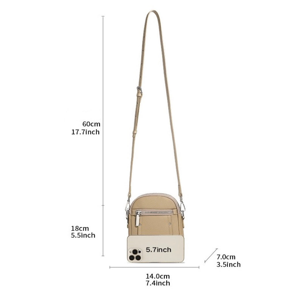 TOGO Cowhide Crossbody Versatile Fashion Phone Shoulder Bag