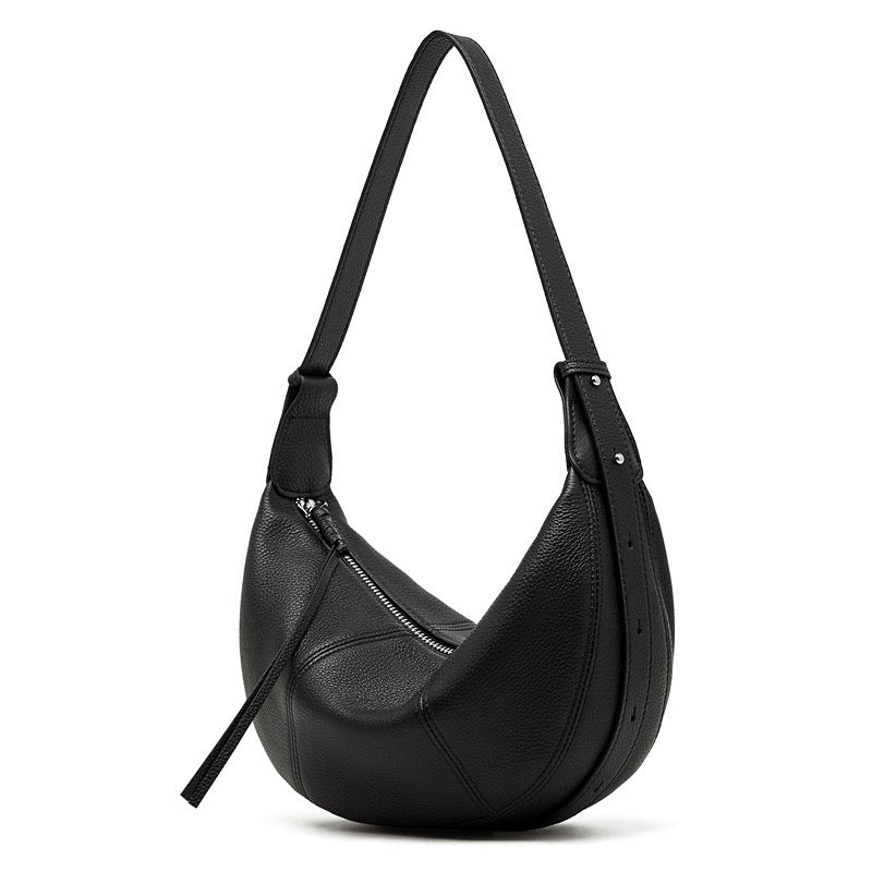 Women's Pebbled Leather Crescent Hobo Crossbody Bag