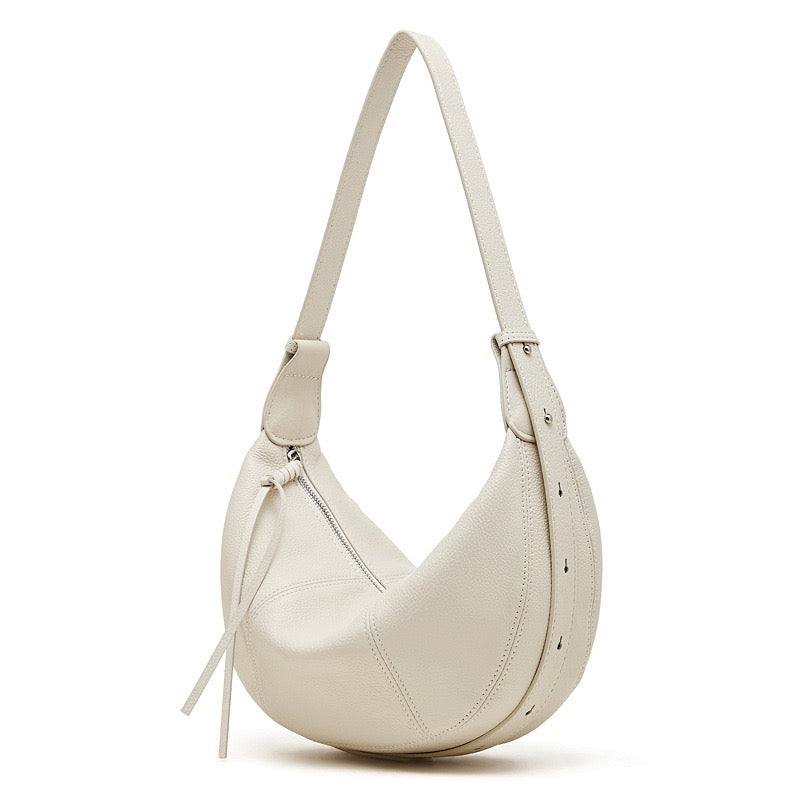 Women's Pebbled Leather Crescent Hobo Crossbody Bag