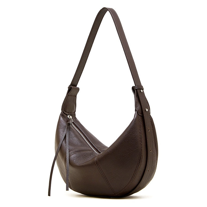 Women's Pebbled Leather Crescent Hobo Crossbody Bag