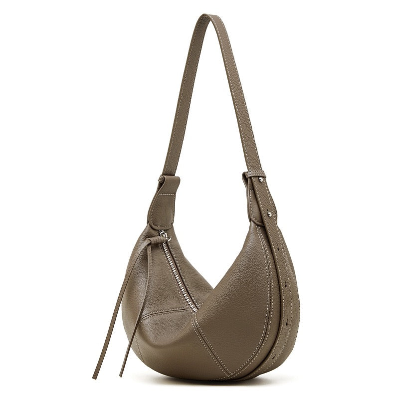 Women's Pebbled Leather Crescent Hobo Crossbody Bag