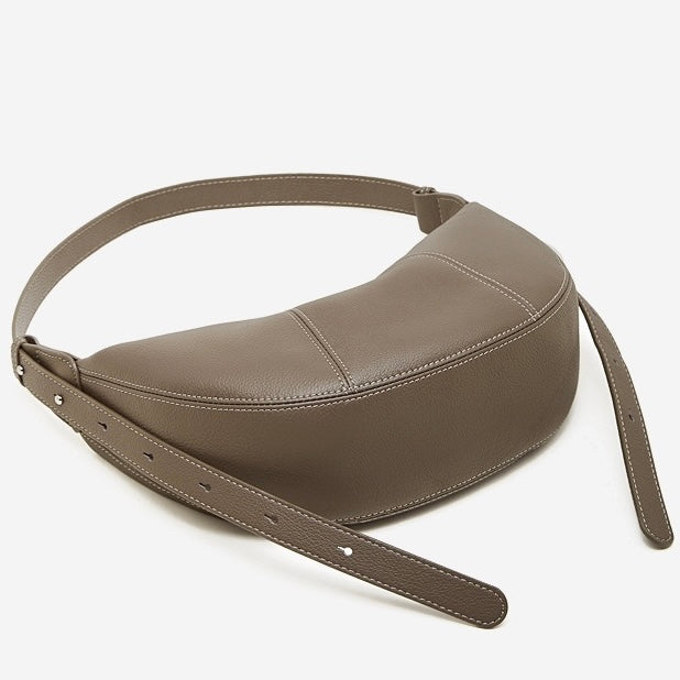 Women's Pebbled Leather Crescent Hobo Crossbody Bag