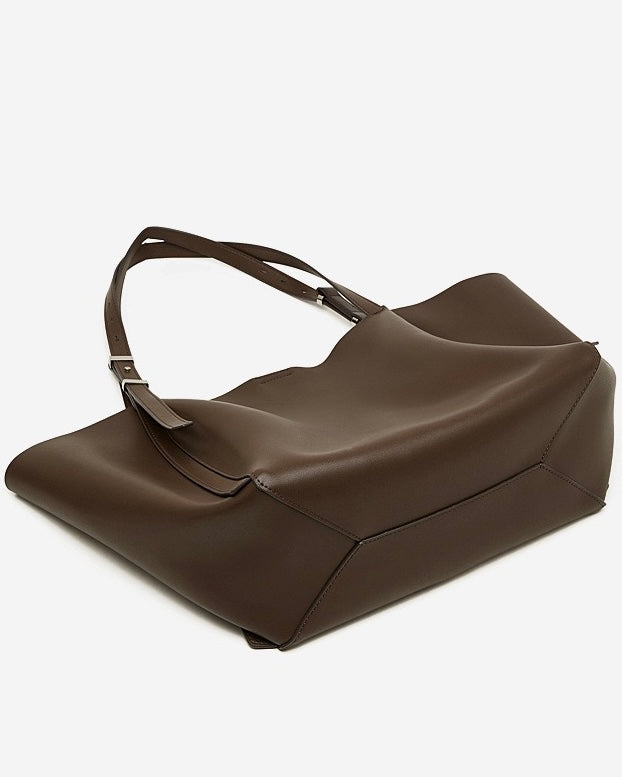 Minimalist Genuine Leather Tote – Women's Spacious Everyday Essential