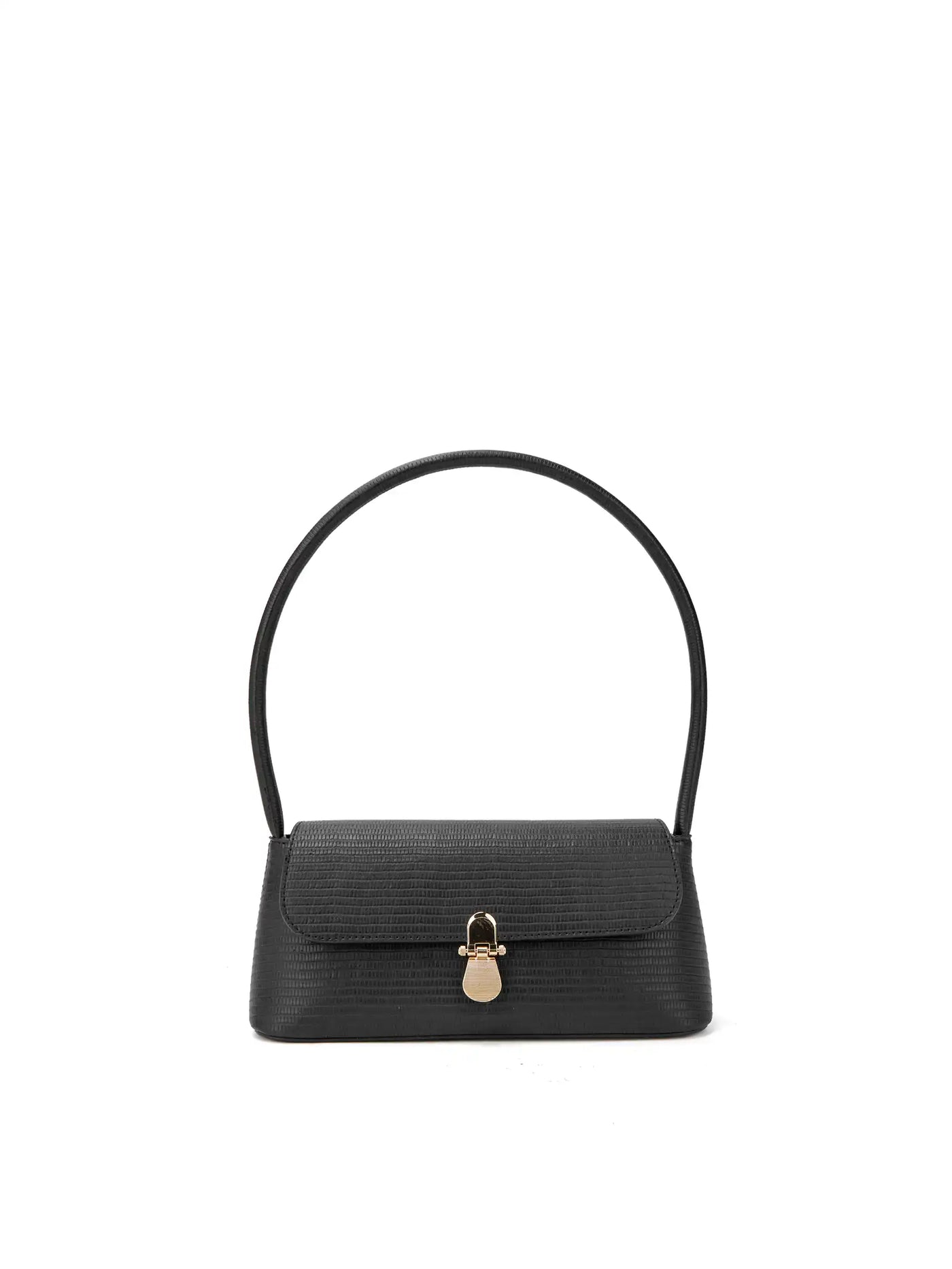 Allegra Shoulder Bag - Black lizard