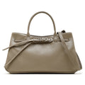 Retro Genuine Leather Crossbody Bag with Signature Ring-Buckle Strap