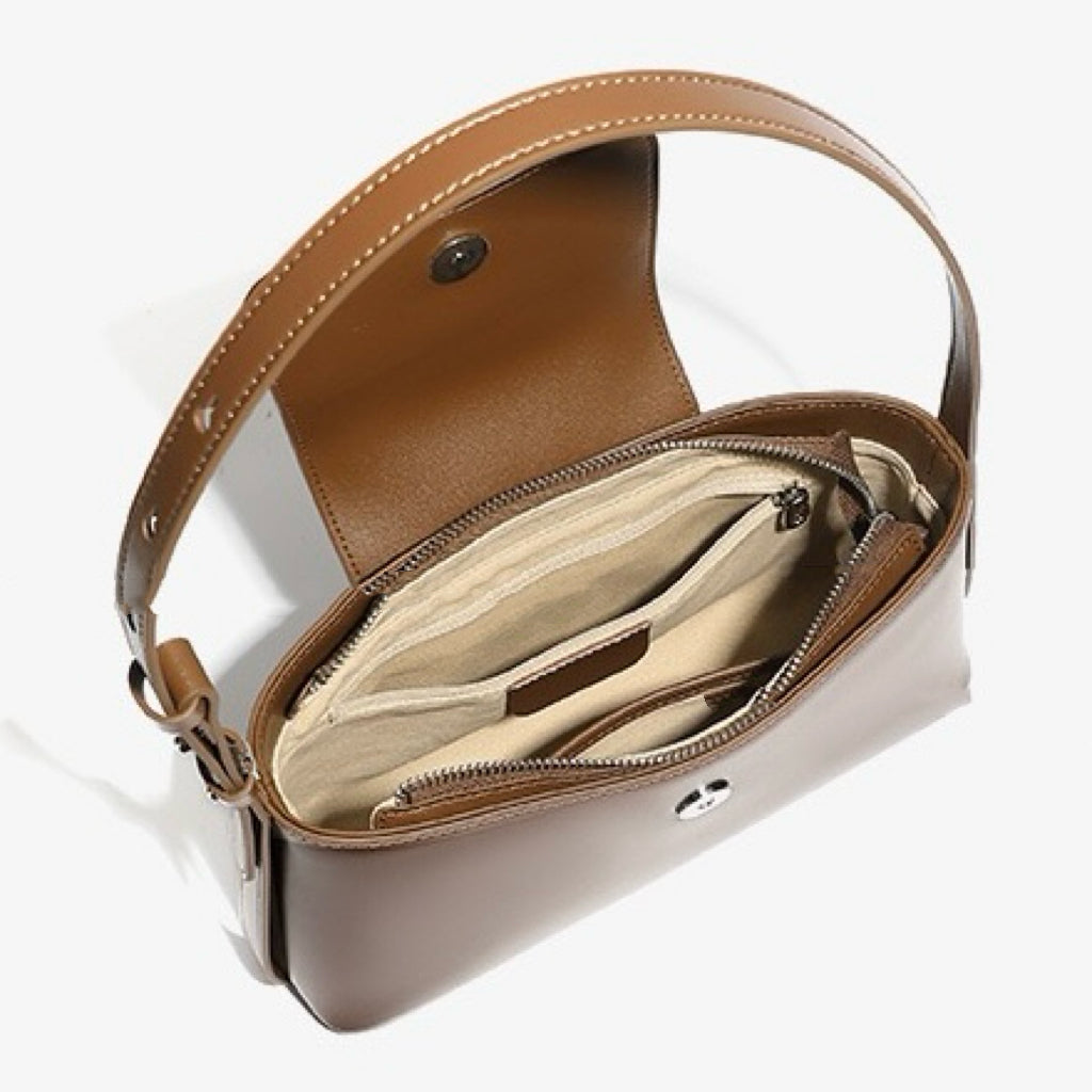 Commuter Elegant Versatile Handheld Shoulder Leather Bag