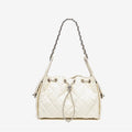 Genuine Leather Caviar Pattern Large Capacity Bucket Shoulder Bag