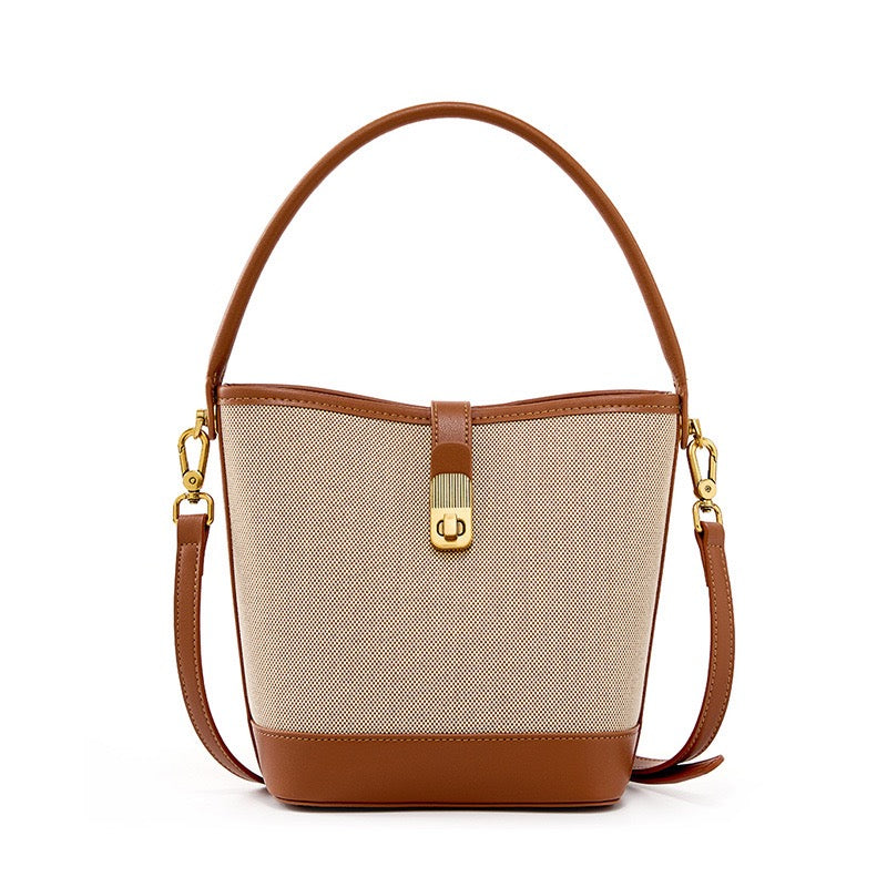 Niche Commuter Color Block Woven Shoulder Bag