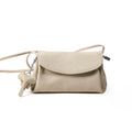 Exquisite Genuine Leather Crossbody Bag with Mini Elephant Pendant