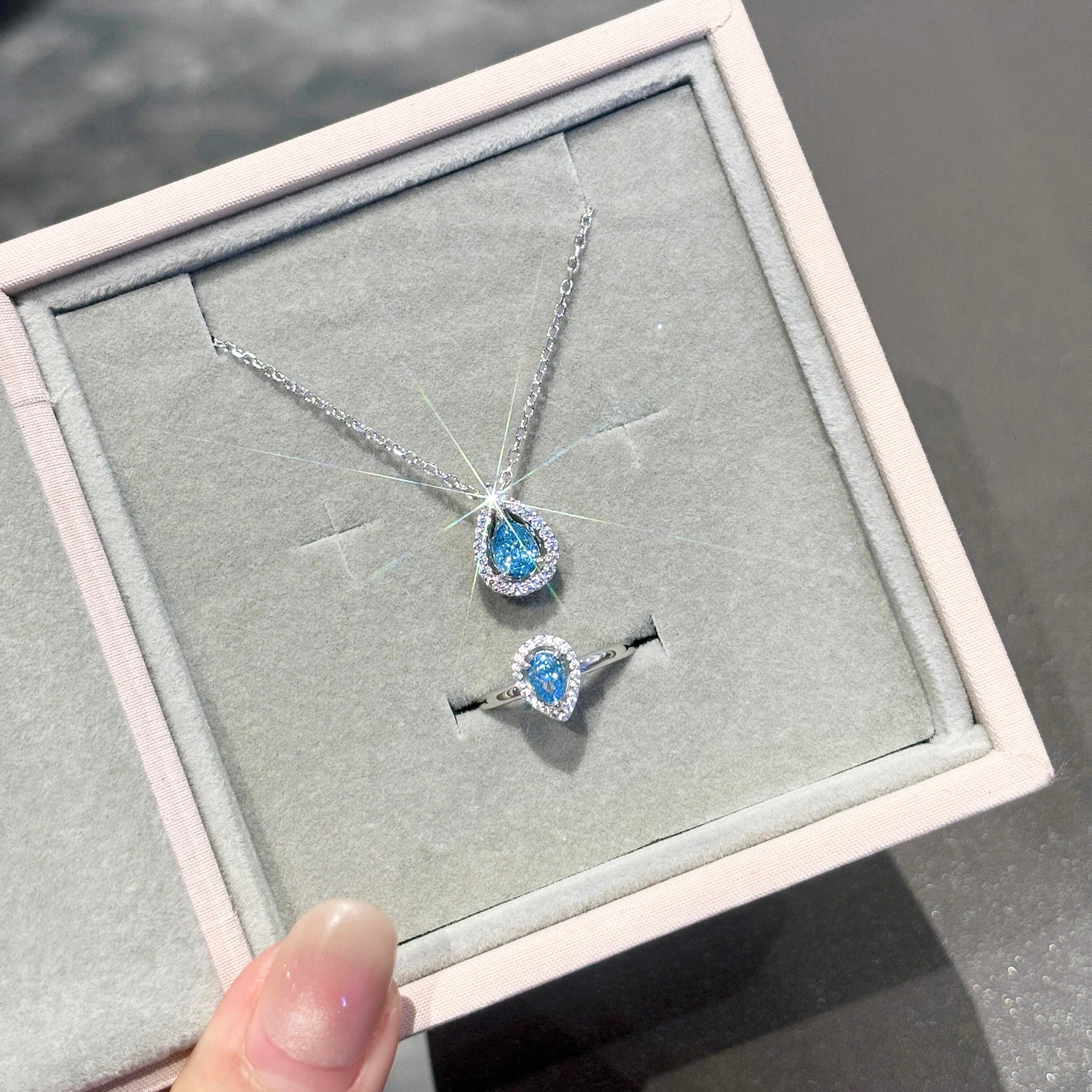Ocean Blue Mermaid Tear Ring