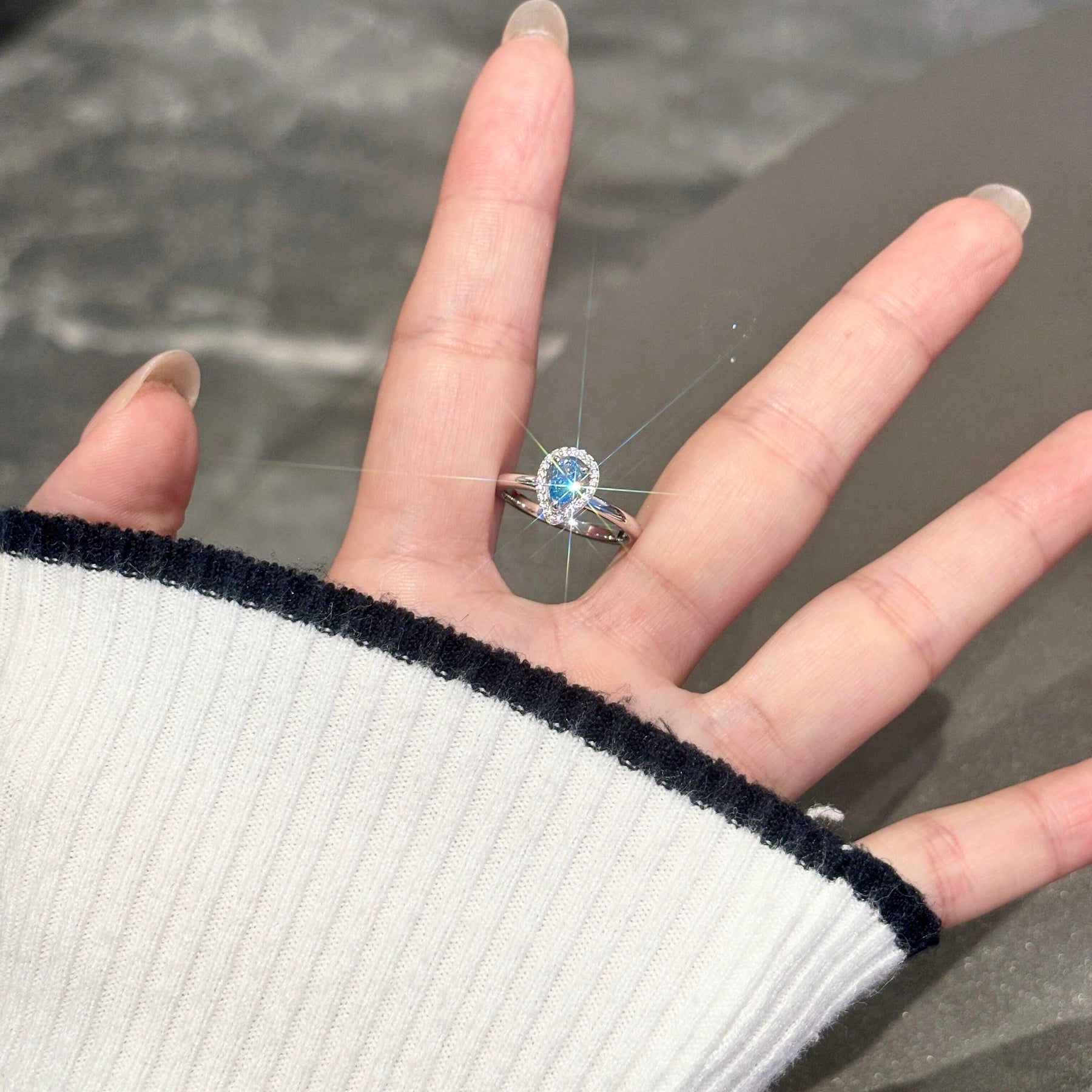 Ocean Blue Mermaid Tear Ring