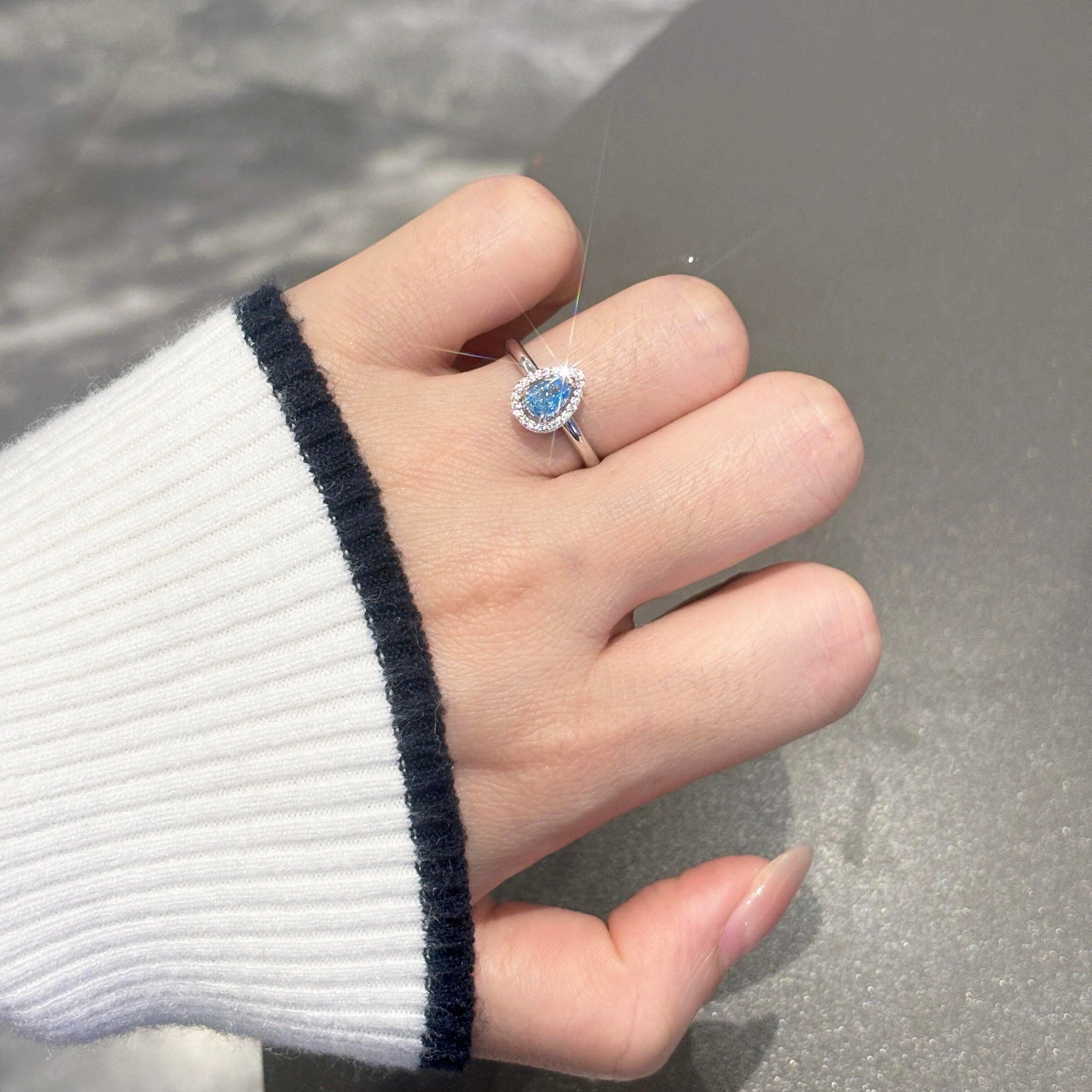 Ocean Blue Mermaid Tear Ring