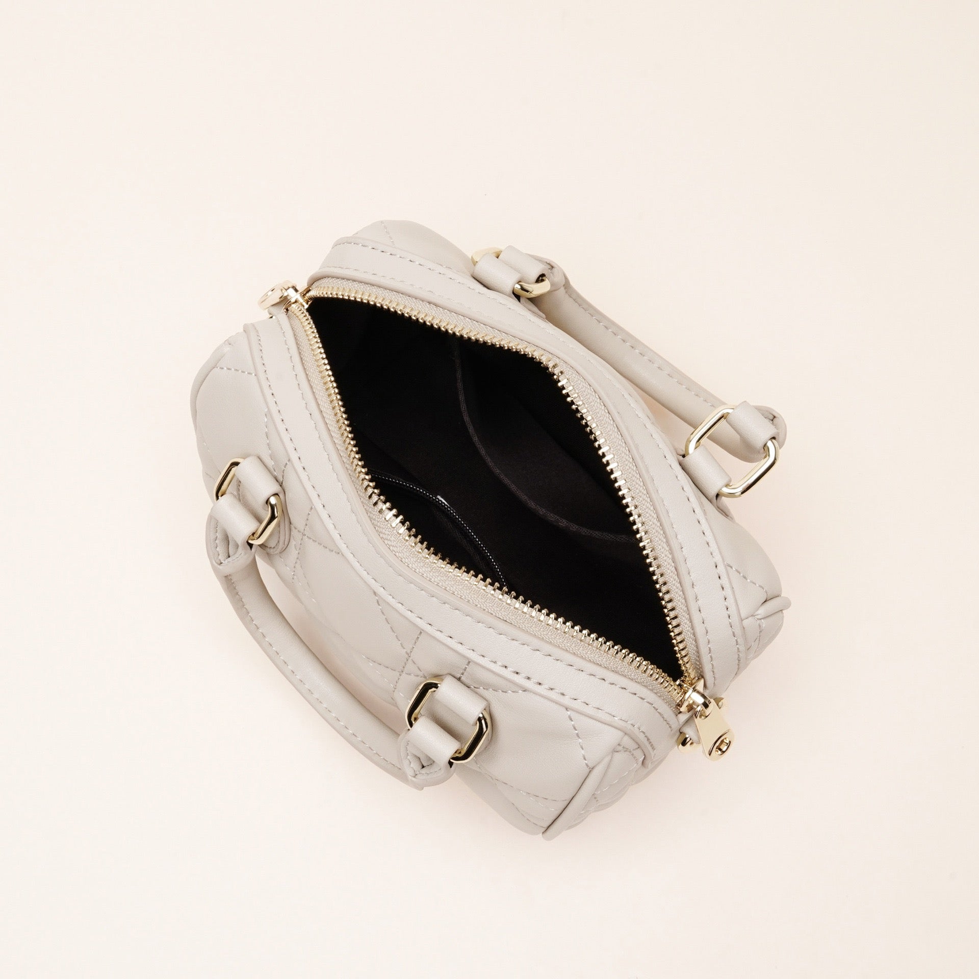 Women's Genuine Leather Quilted Boston Clutch Bag