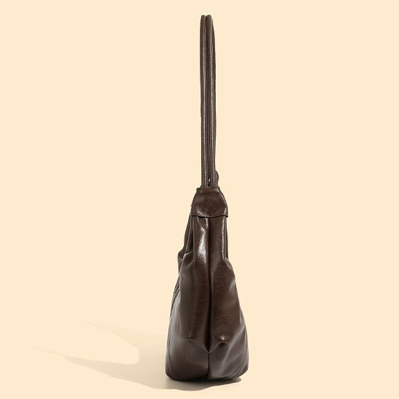 Women's Genuine Leather Half-Moon Dumpling Handbag