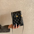 Women's Genuine Leather Chain Mini Crossbody Phone Bag with Chic Style