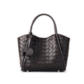 Premium Leather Woven Large Capacity Versatile Tote Crossbody Basket Bag
