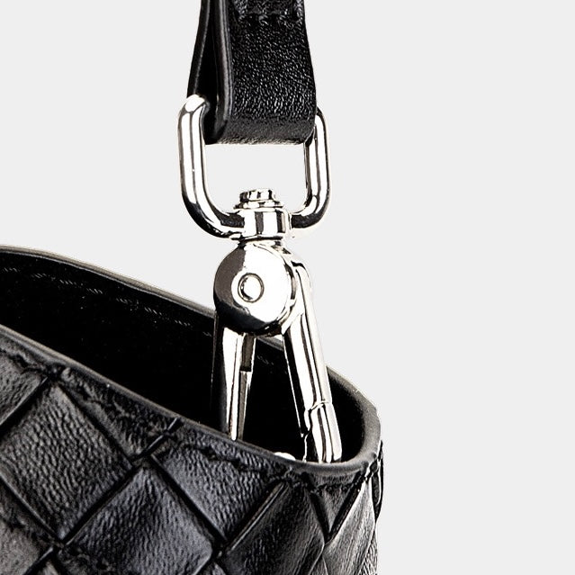 Premium Leather Woven Large Capacity Versatile Tote Crossbody Basket Bag