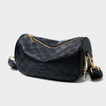 Elegant Women's Genuine Leather Checkered Crossbody Bag