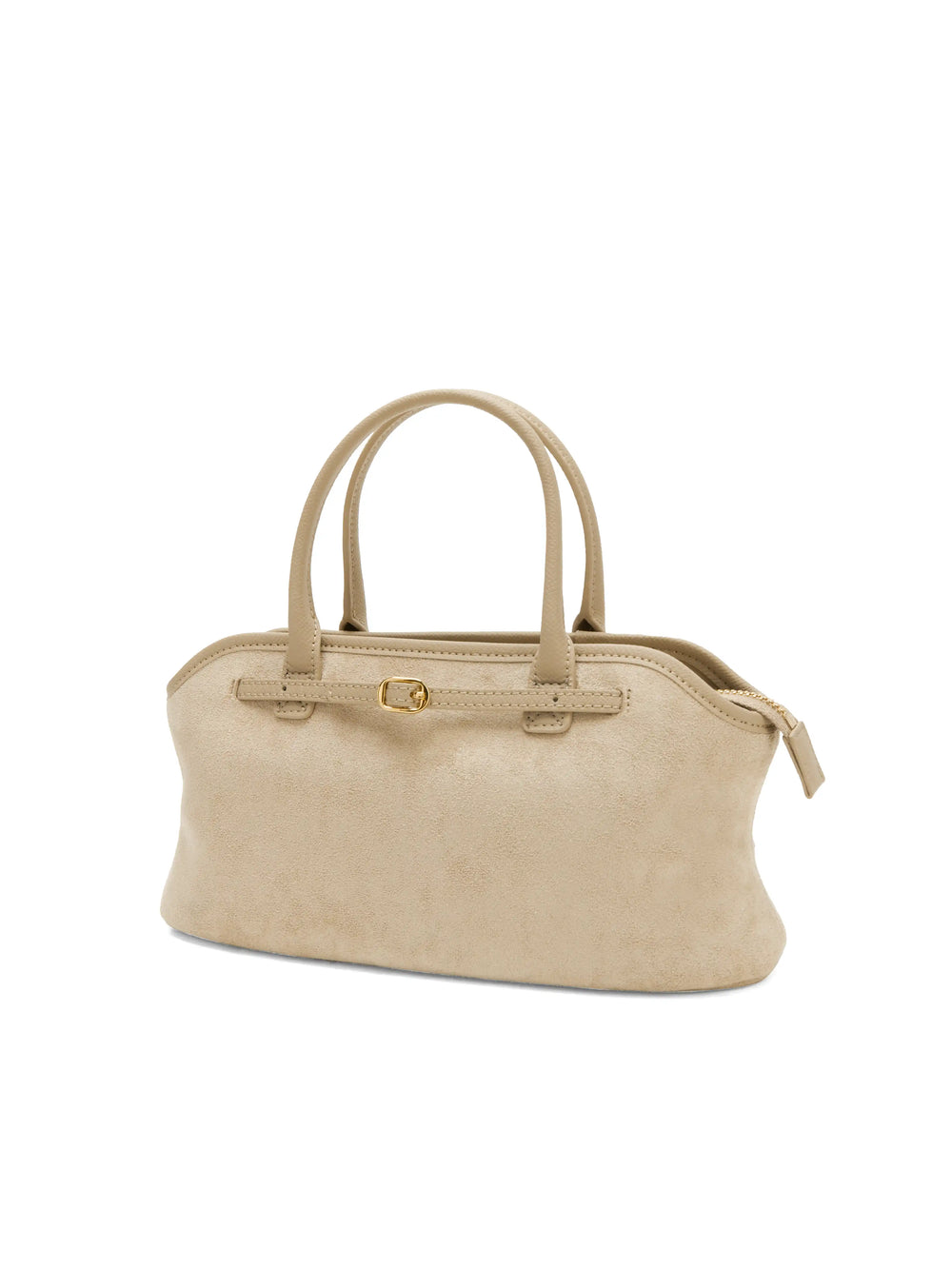 Mireille Top Handle Crossbody Bag - Ivory Fake Suede