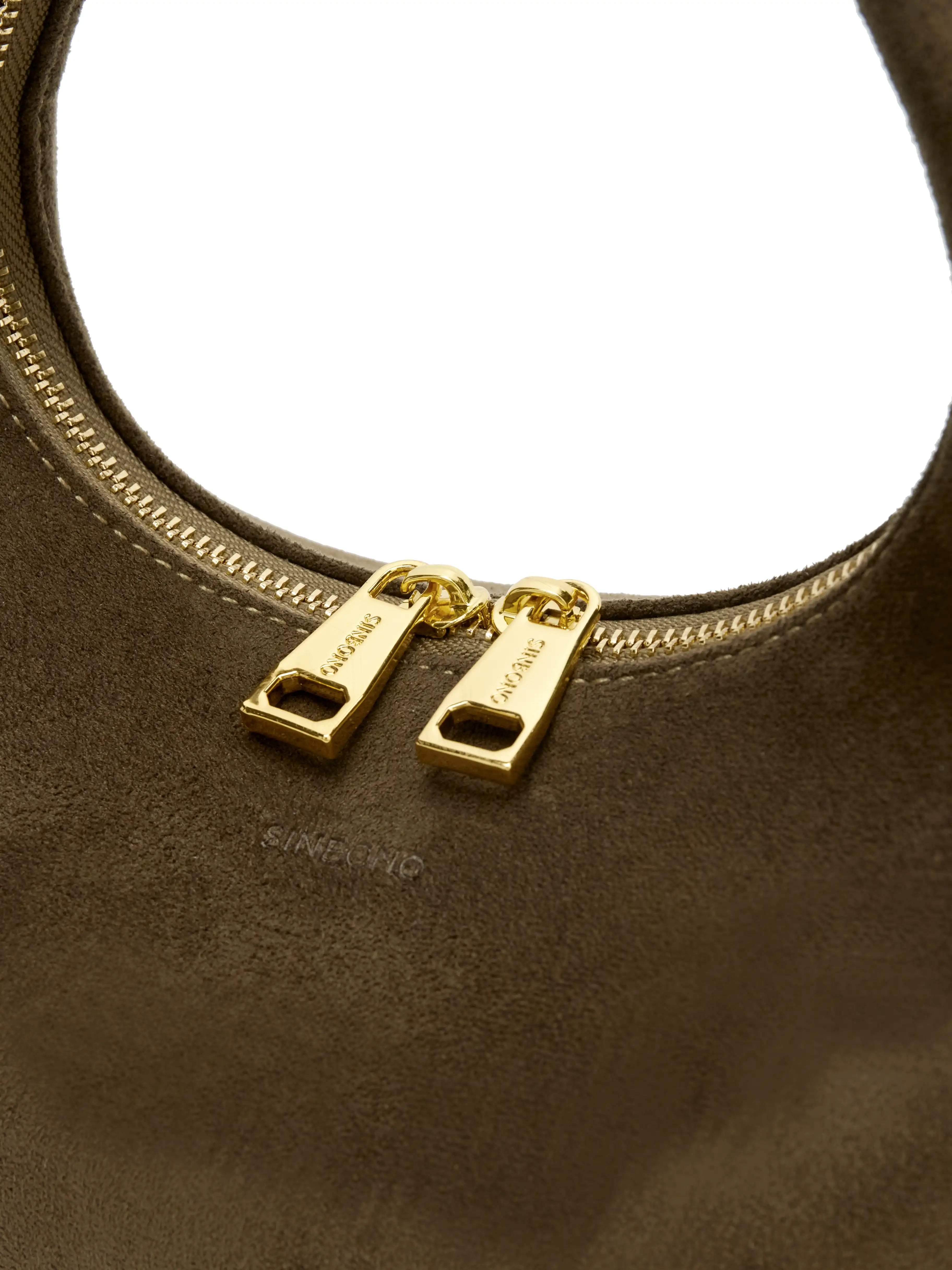 Vienna Top Handle  Crossbody Bag（2.0）- Dark Green Fake Suede
