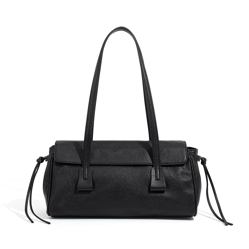 Spring Summer Vintage Genuine Leather Vegetable Tanned Underarm Baguette Bag