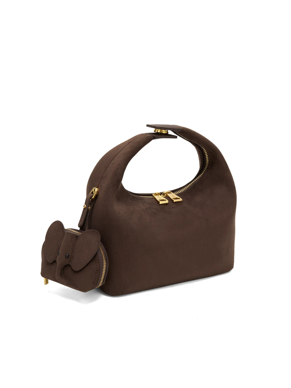 Vienna Top Handle  Crossbody Bag（2.0）- Dark Brown Fake Suede